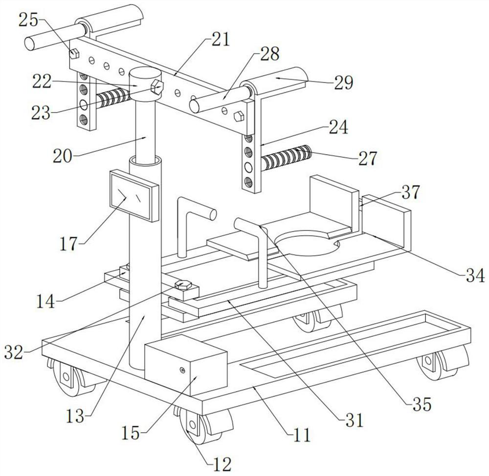 Critical patient auxiliary moving device for outpatient nursing