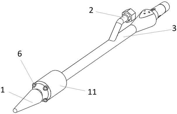 Large-flow reverse jet flow test device and method for hypersonic aircraft