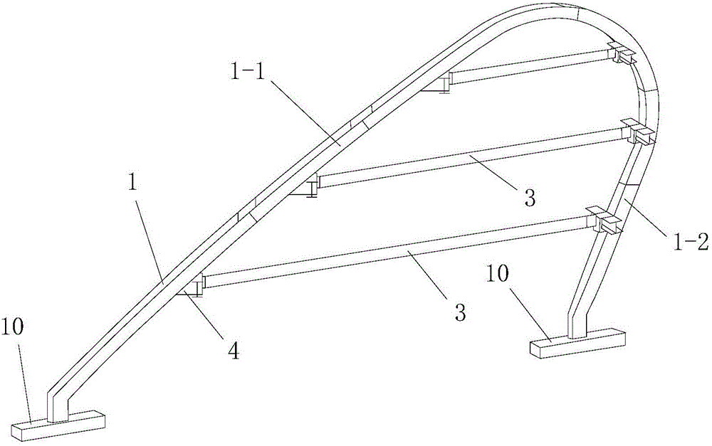 Curved ribbed beam processing and assembling construction process