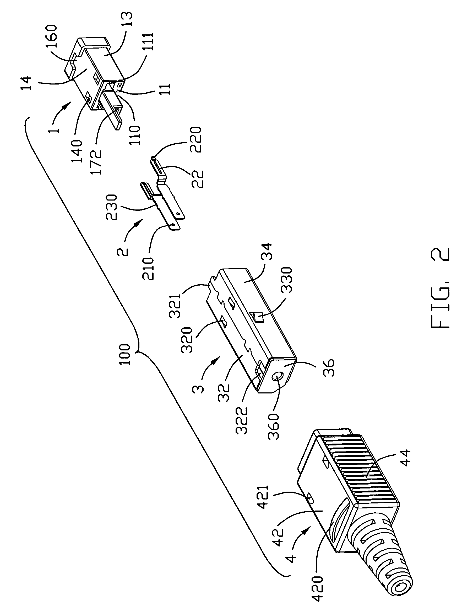 Electrical connector with contact terminals isolated from each other within the housing