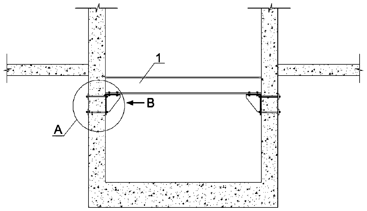 Steel structure foundation of elevator shaft construction hoist and construction method