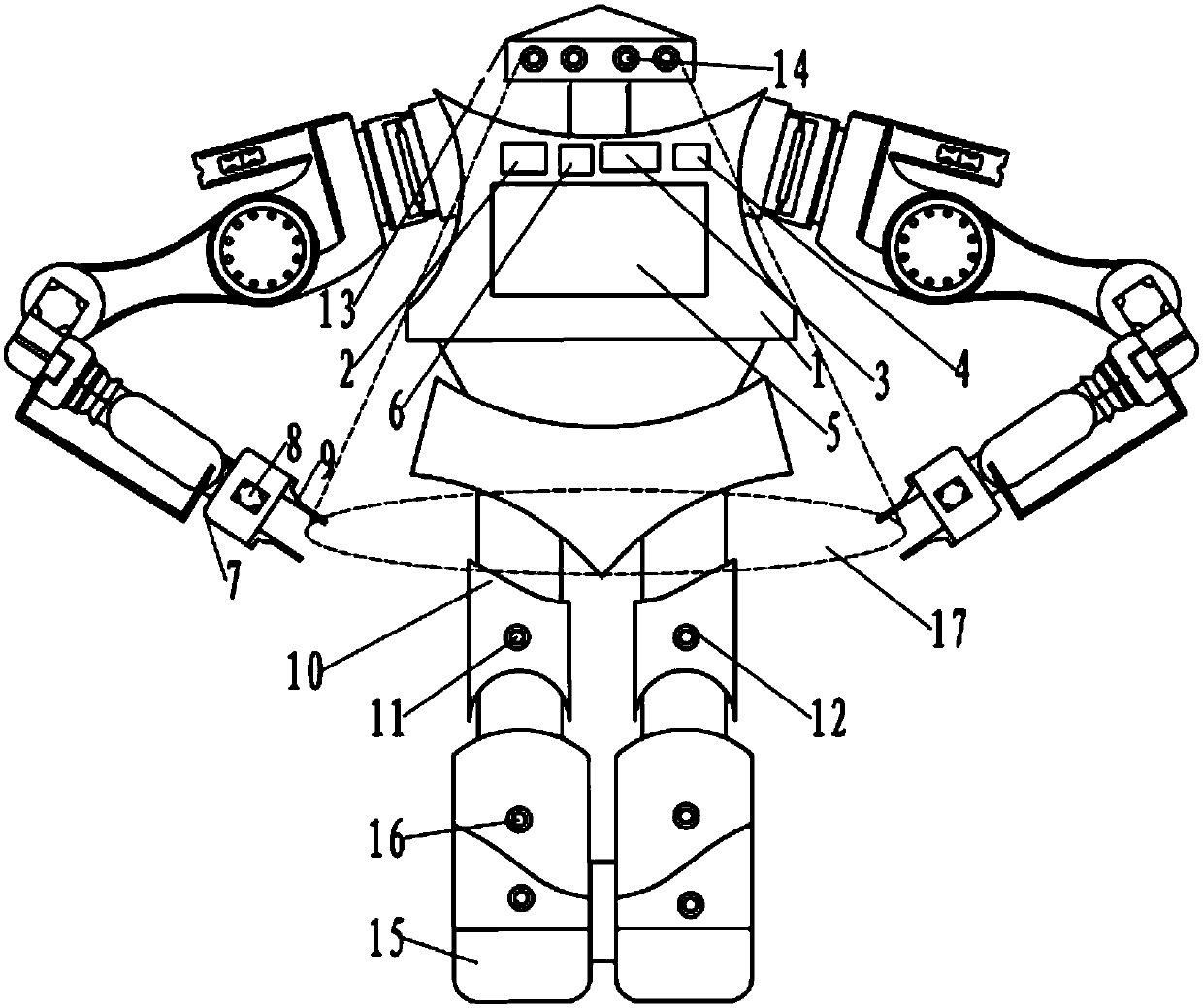 Intelligent double-arm safety cooperation man-machine co-melting robot system