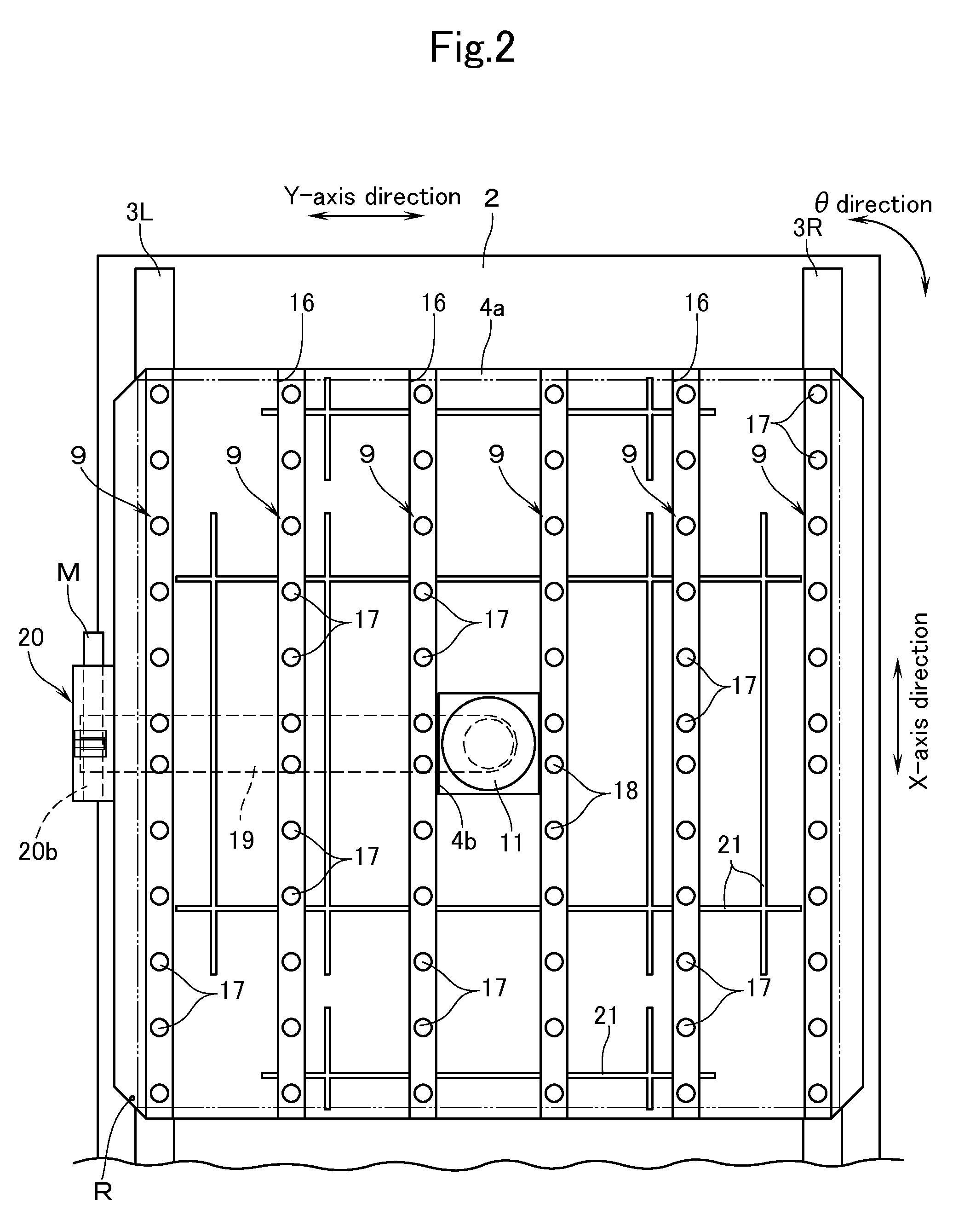 Stage equipped with alignment function, processing apparatus having the stage equipped with alignment function, and method of aligning substrate