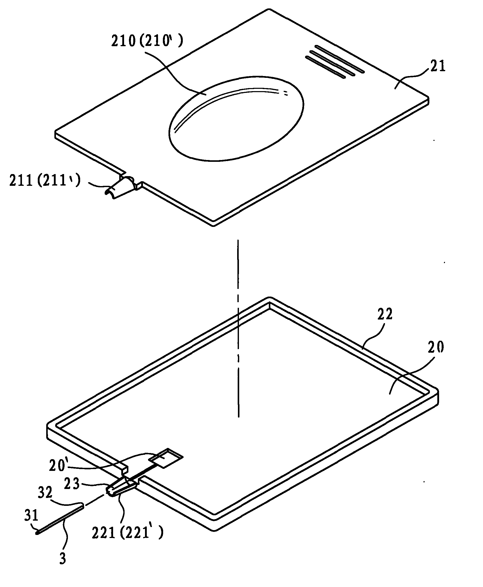 Sampling apparatus with flexible pressing zone