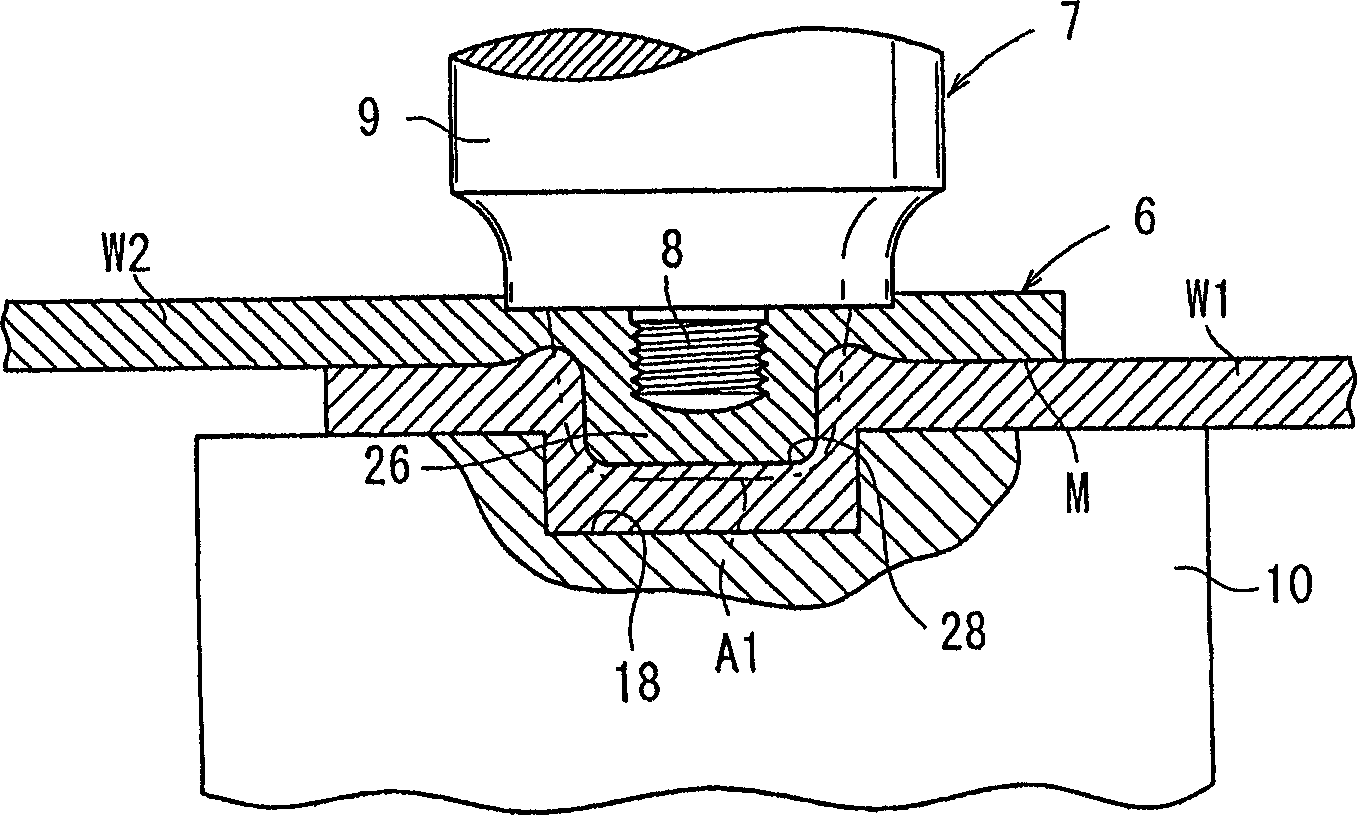 Method for friction stir welding, jig therefor, member with friction stir-welded portion, and tool for friction stir welding