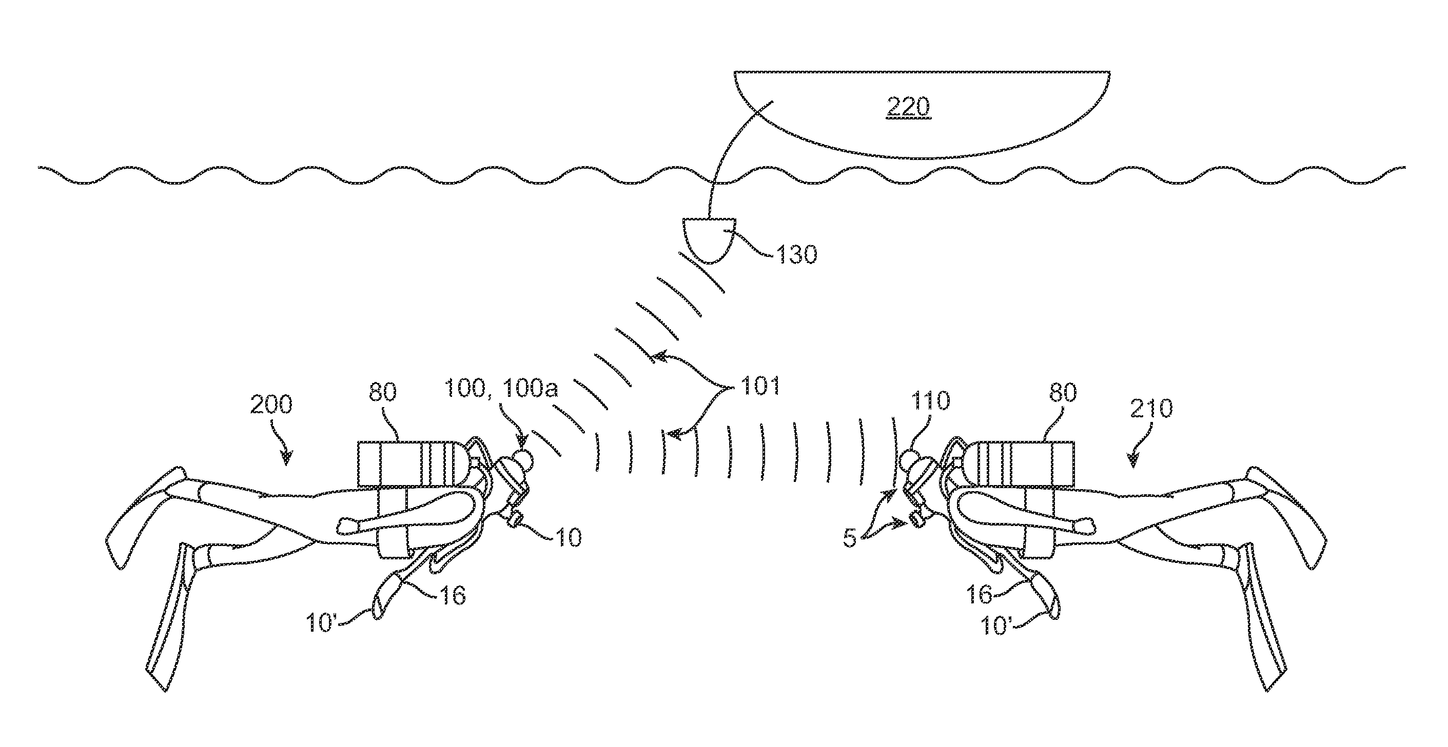 Mouthpiece for measurement of biometric data of a diver and underwater communication