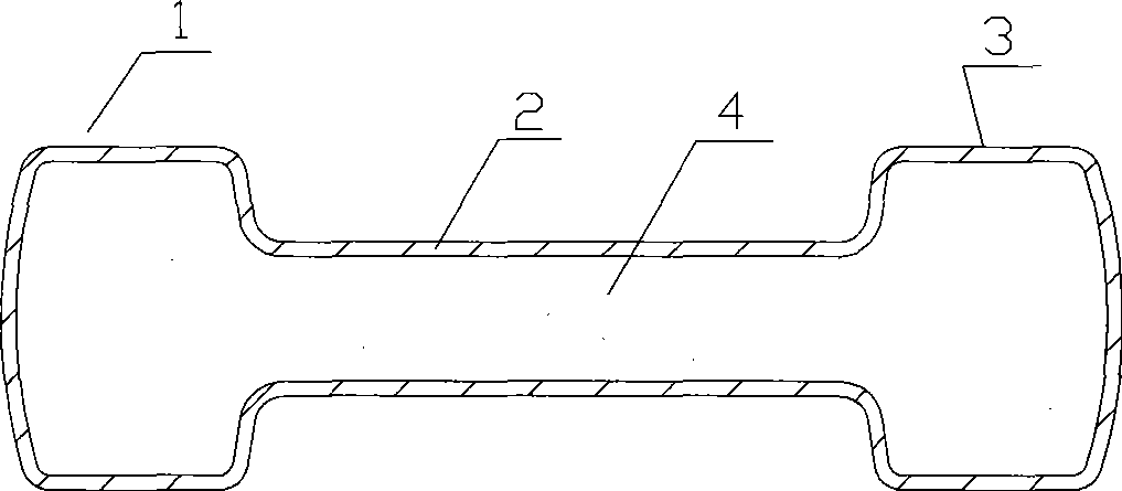Stamping and filling type dumbbell and manufacturing method
