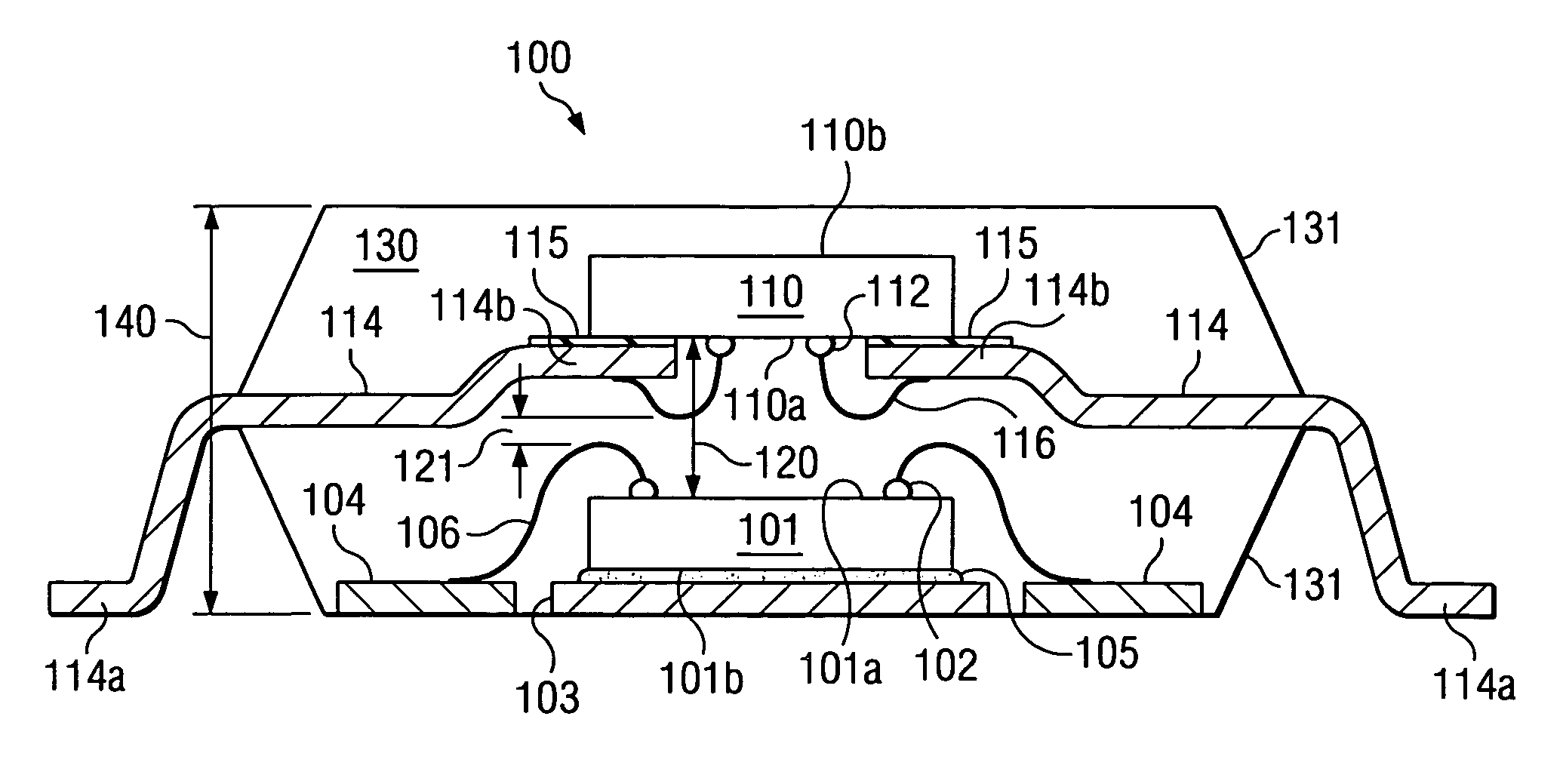 Flexible leaded stacked semiconductor package