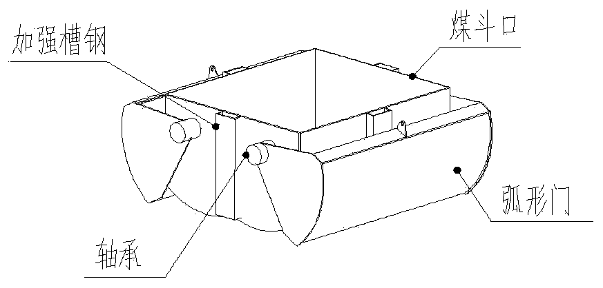Square non-standard coal hopper with bin cover and manufacturing method