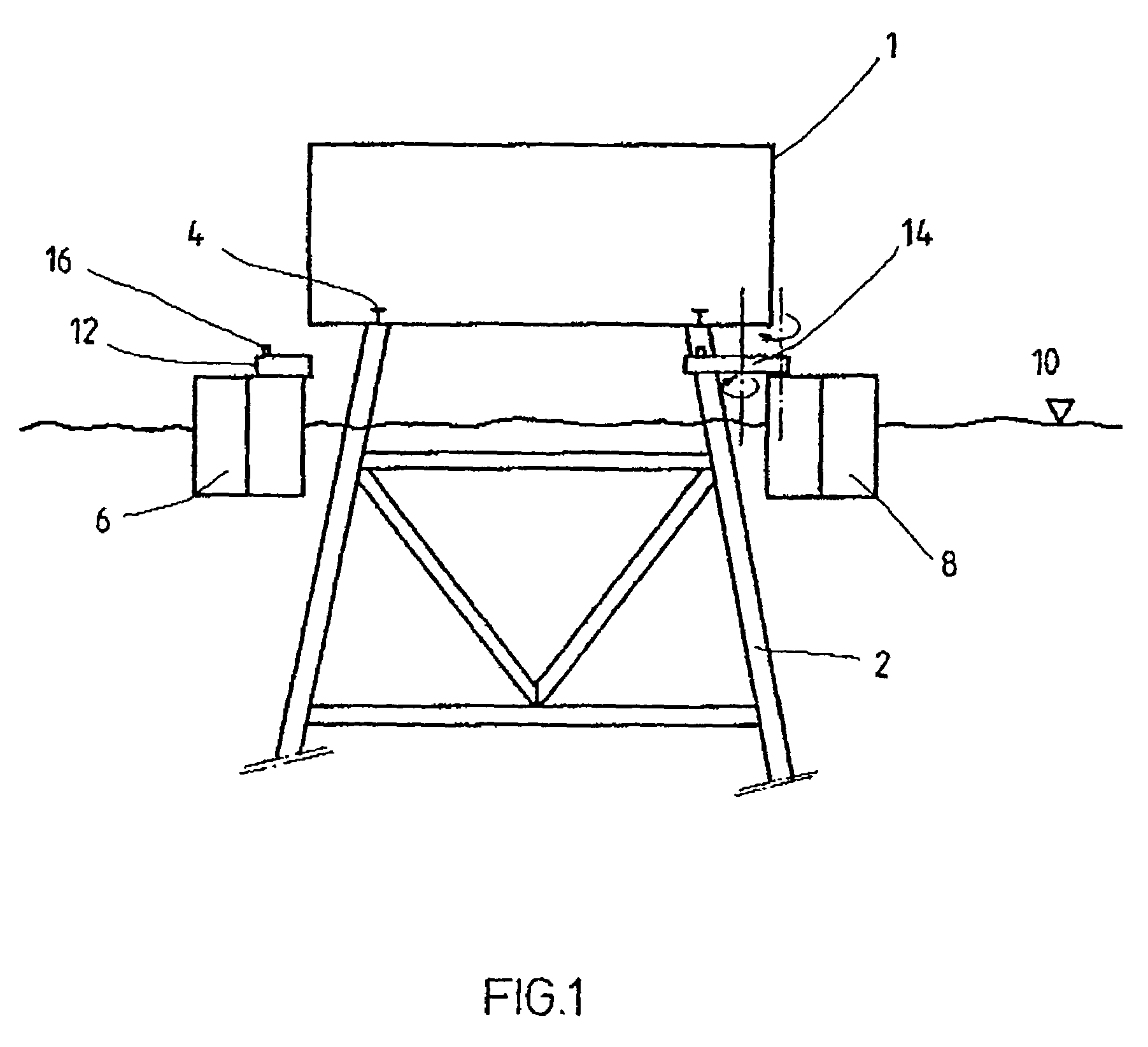 Supporting device comprising jointed arms