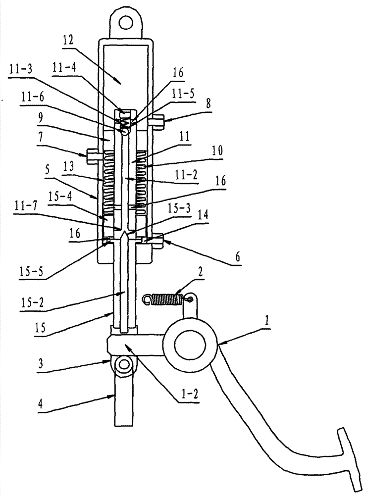 Operating method for tractor clutch operating device with hydraulic assistance