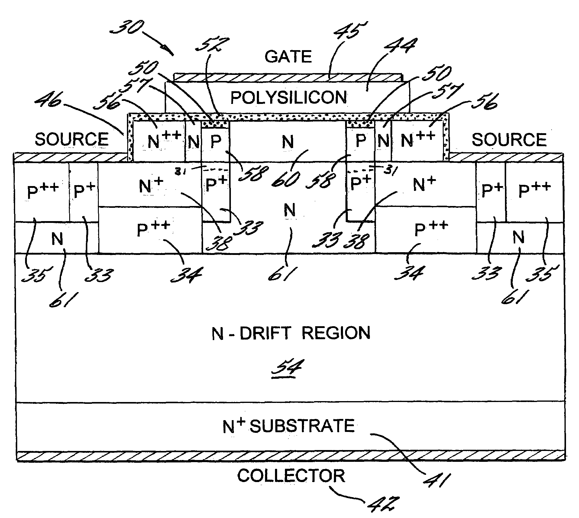 Semiconductor transistor with p type re-grown channel layer