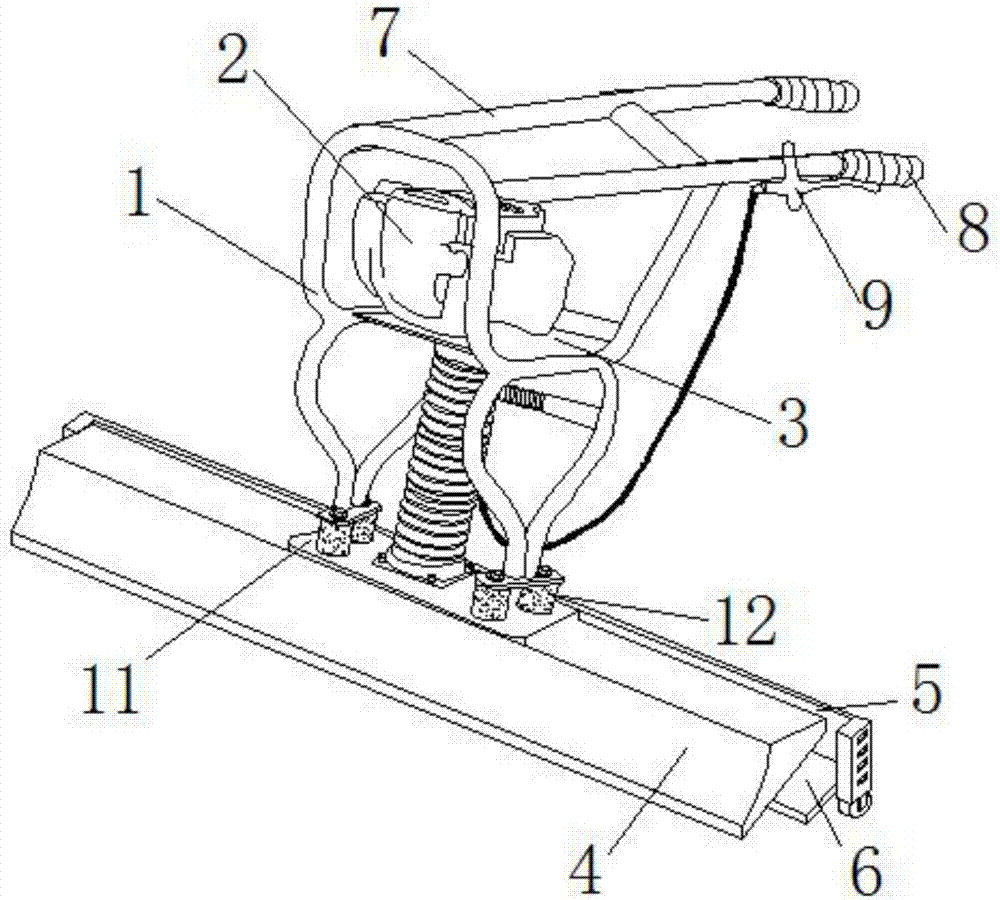 Hand-guided manure scraping device and operating method thereof