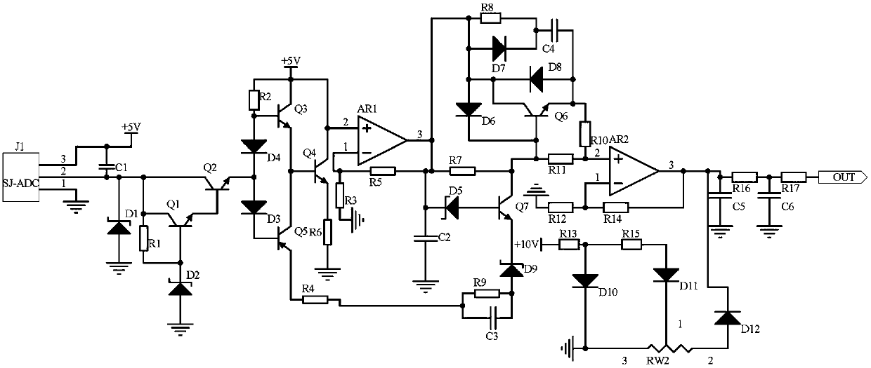 Signal compensation circuit of pipeline corrosion degree measuring instrument