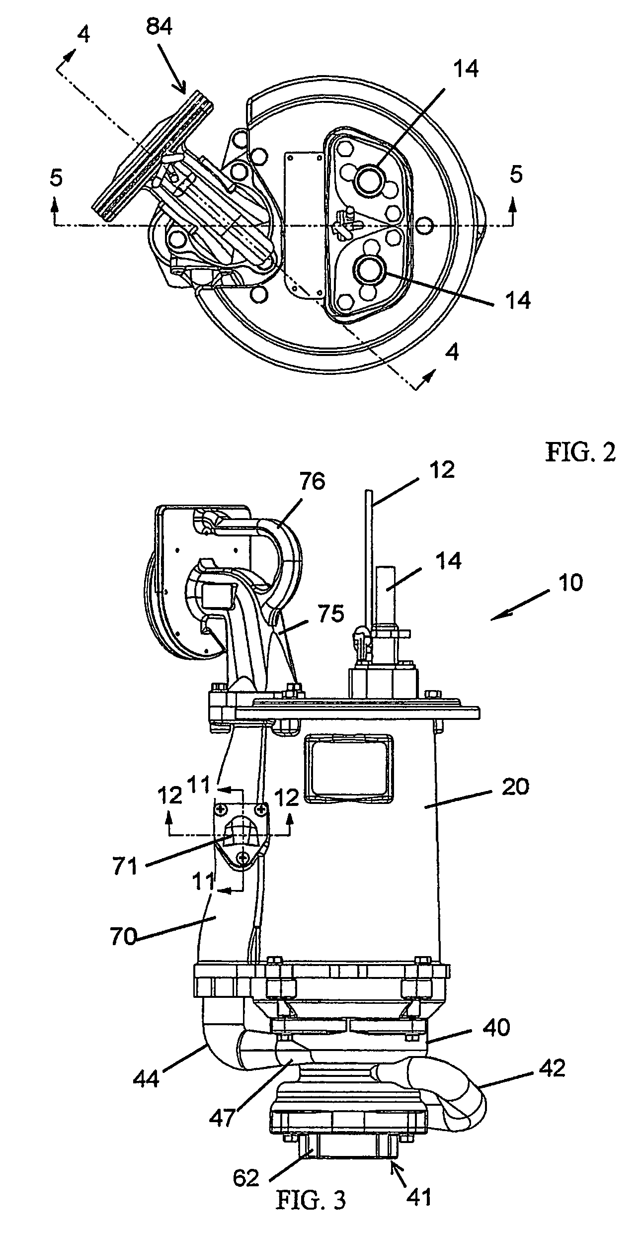 Two stage sewage grinder pump