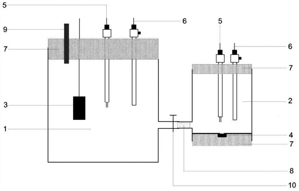 Double-electrolytic tank for simulating under-deposit corrosion and application