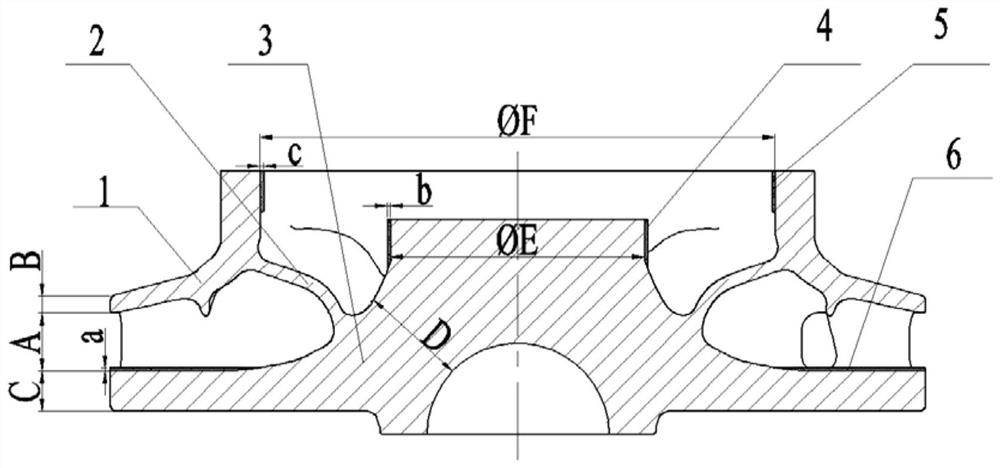 A method for controlling the flow channel size of closed impeller investment casting precision casting
