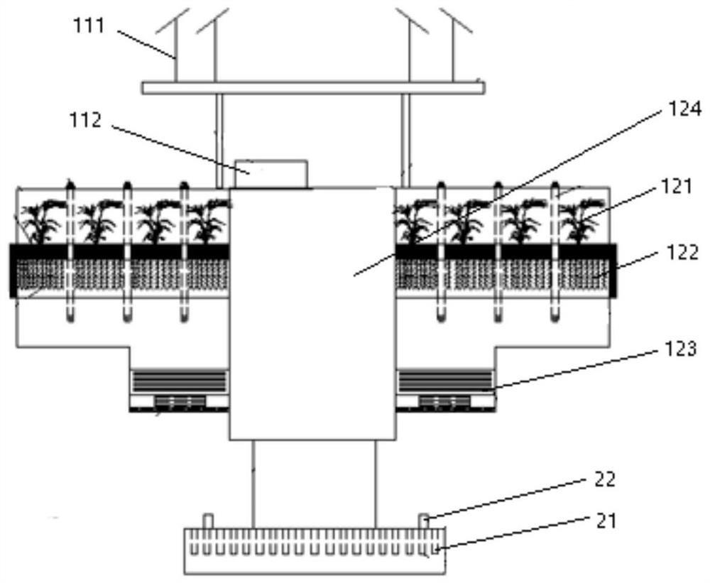 Black and odorous river branch repairing system and application thereof