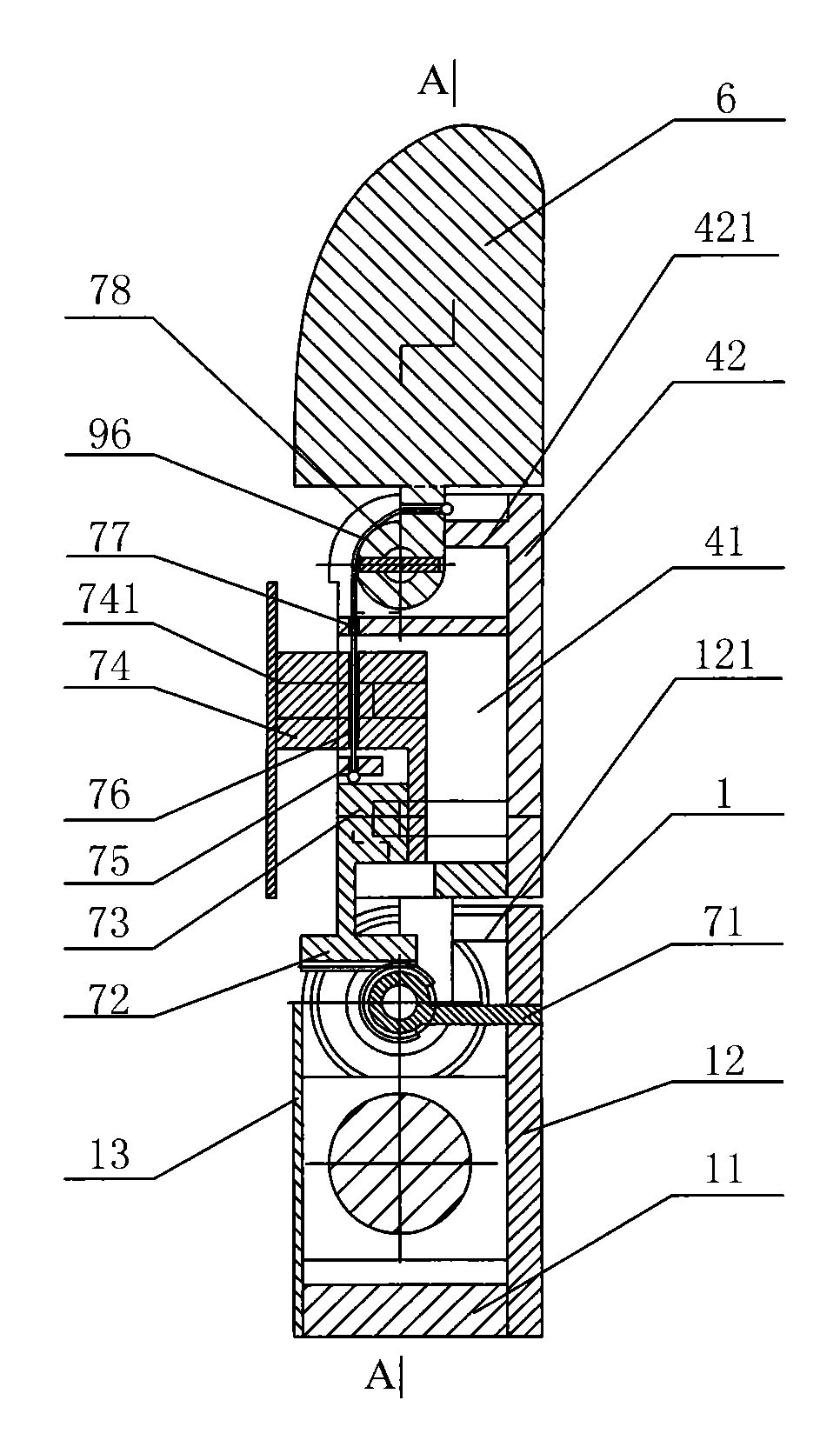Flexible part and rack type parallel finger device integrating coupling and under-actuation