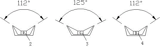 Full-color direct inserted LED (Light Emitting Diode) lamp bead and display screen thereof