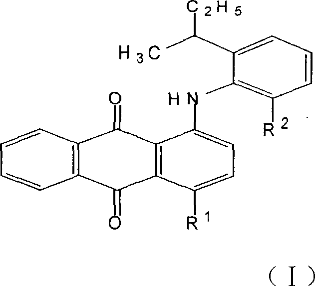 Anthraquinone type solvent dye and preparation and application thereof