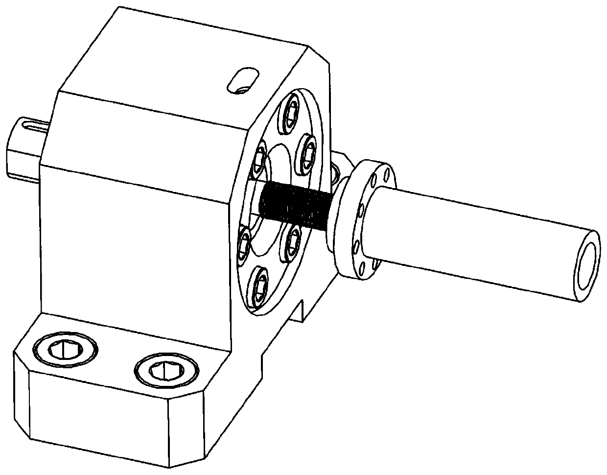 A special adapter and fixing device for 10-ton planetary roller screw loading test