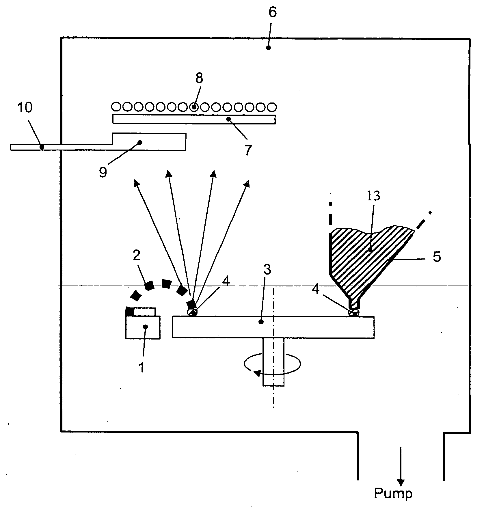 Device and method for the evaporative deposition of a coating material