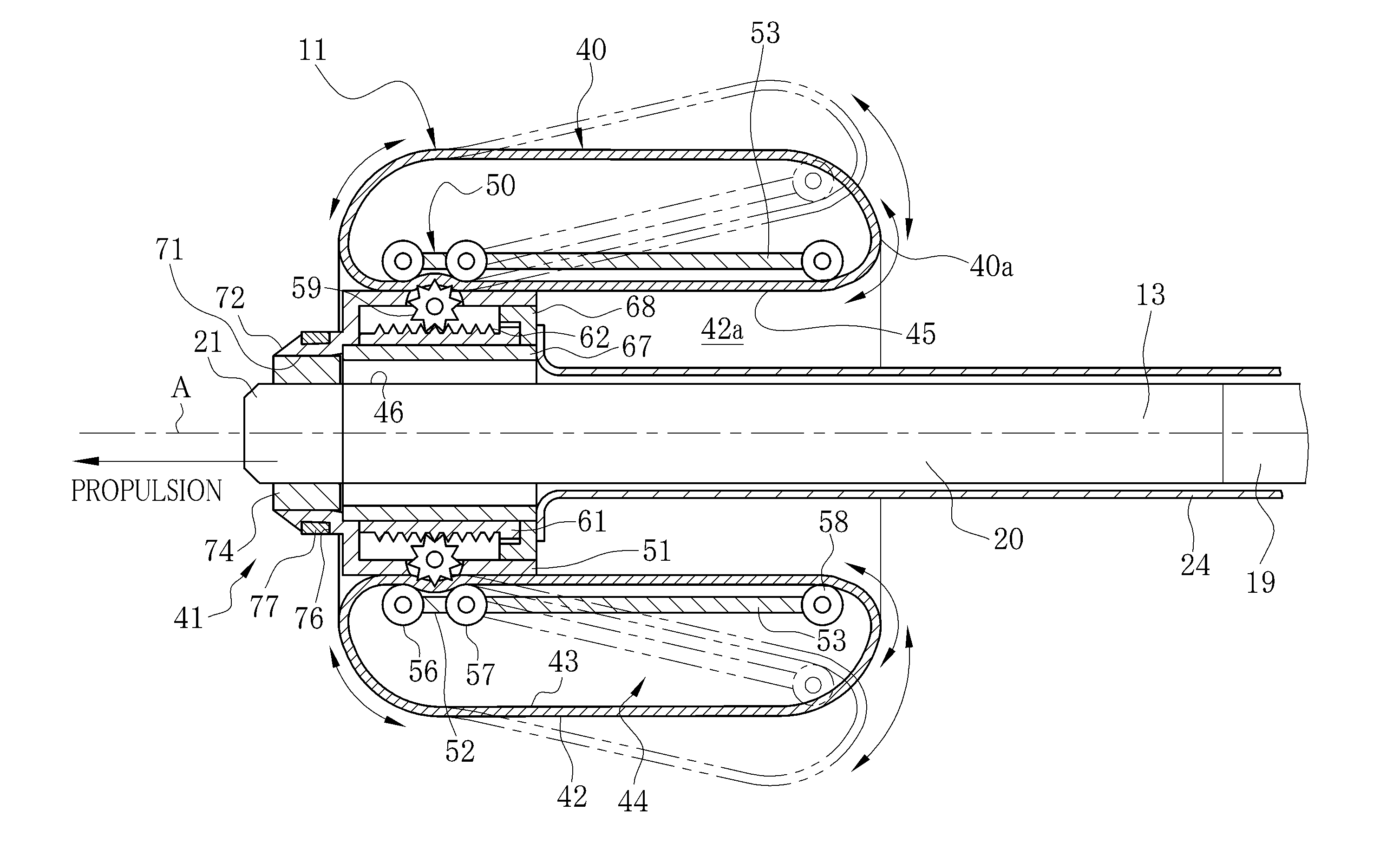 Self-propelled unit for endoscope