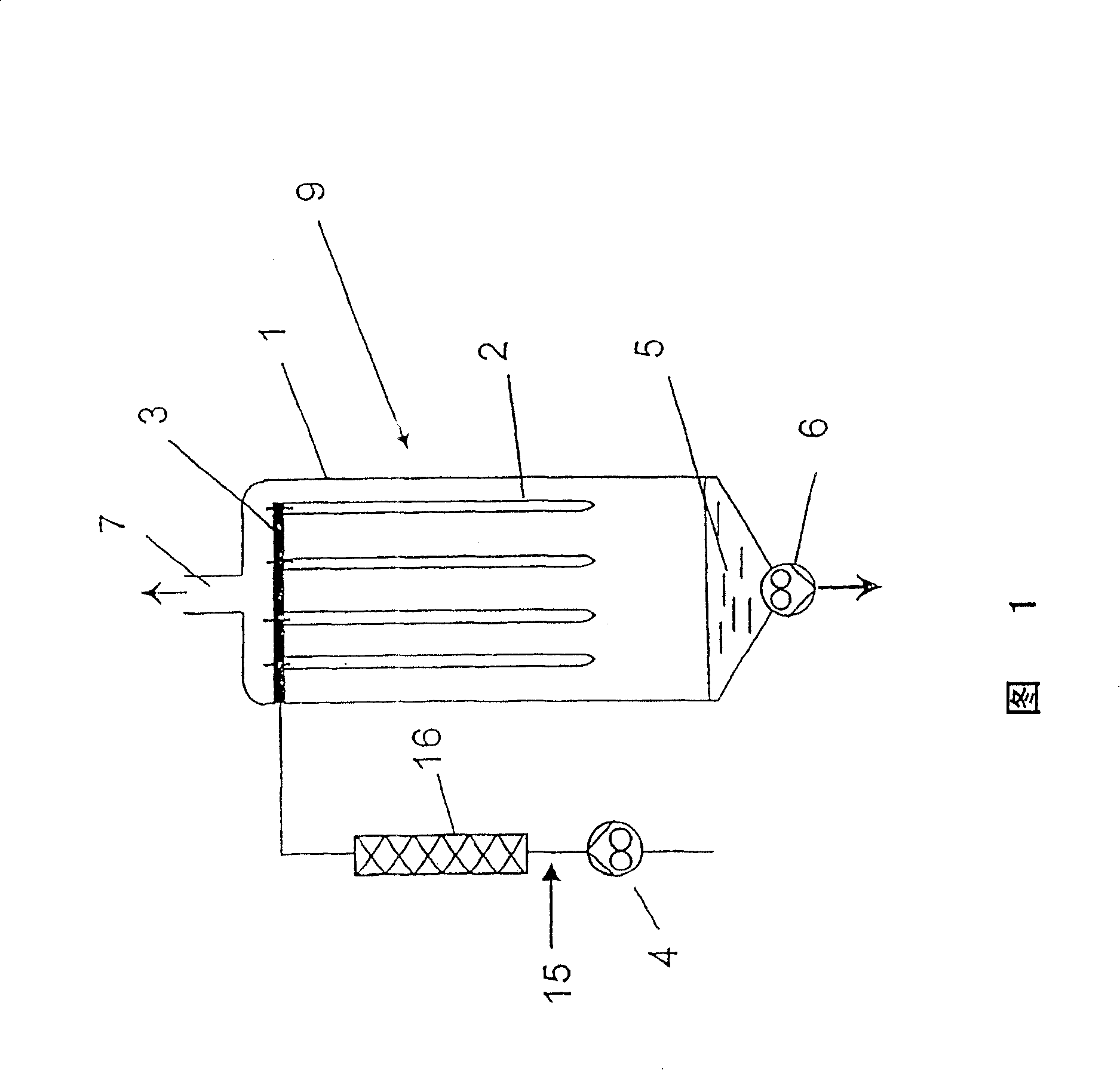 Device for carrying out material exchange processes