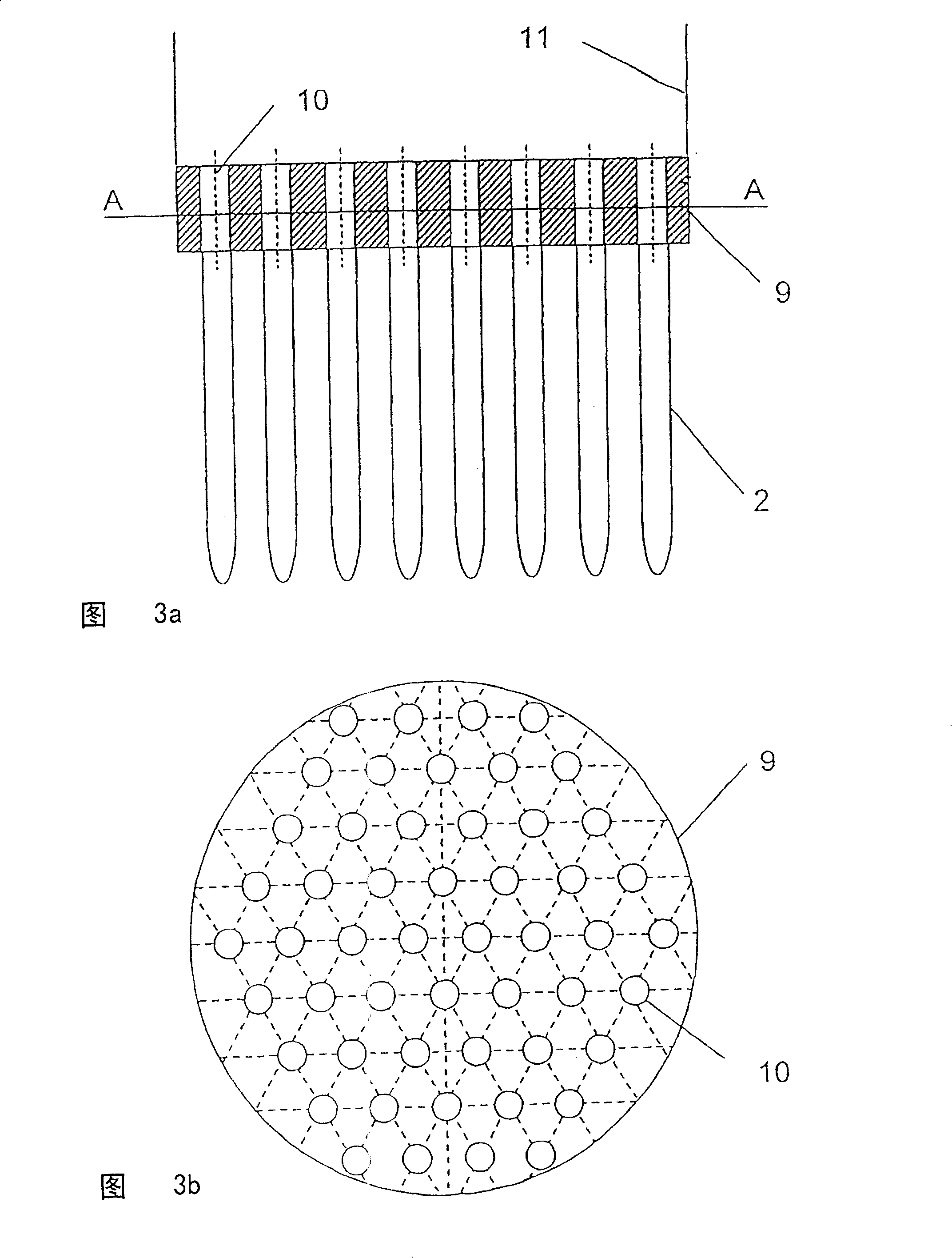 Device for carrying out material exchange processes