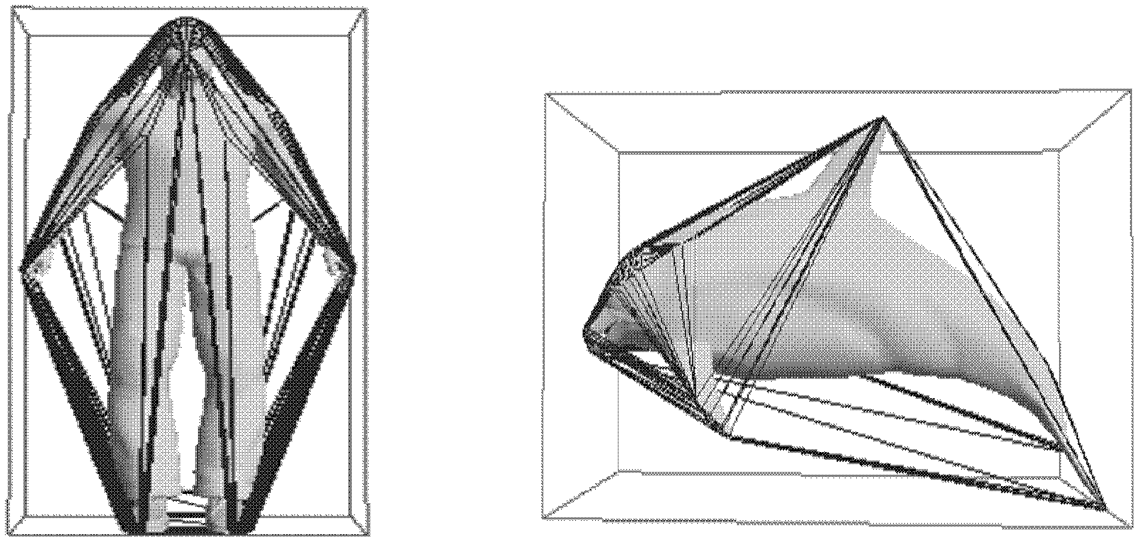 Convex hull and OBB (Oriented Bounding Box)-based three-dimensional grid model framework extracting method