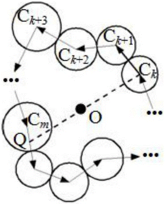Random particle circle generation method based on expansion chain