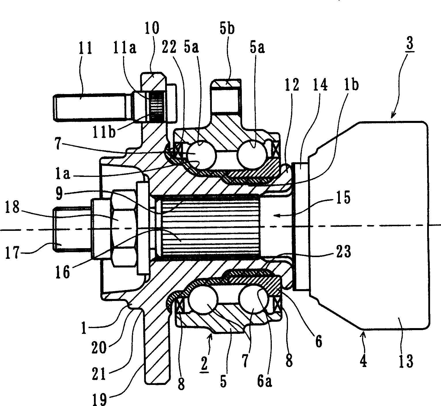 Bearing apparatus for a wheel of vehicle