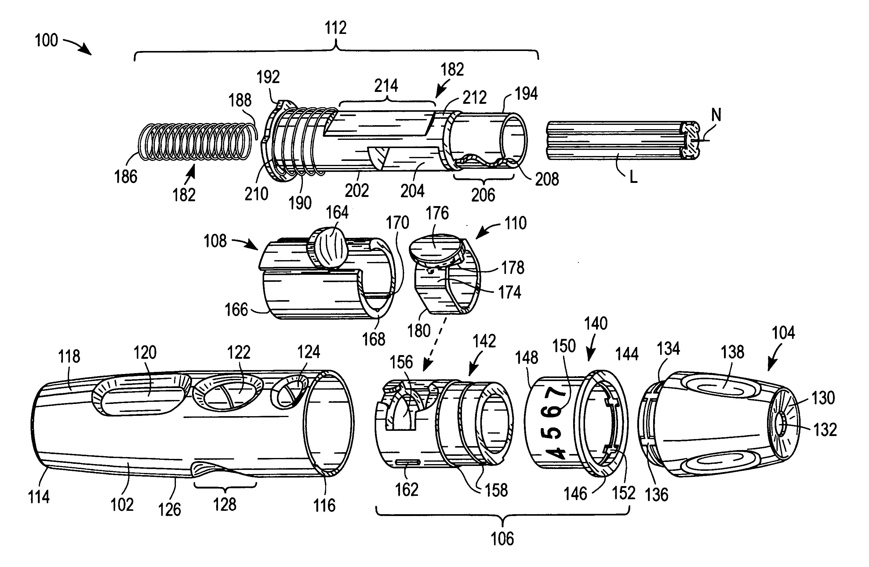 Compact lancing device