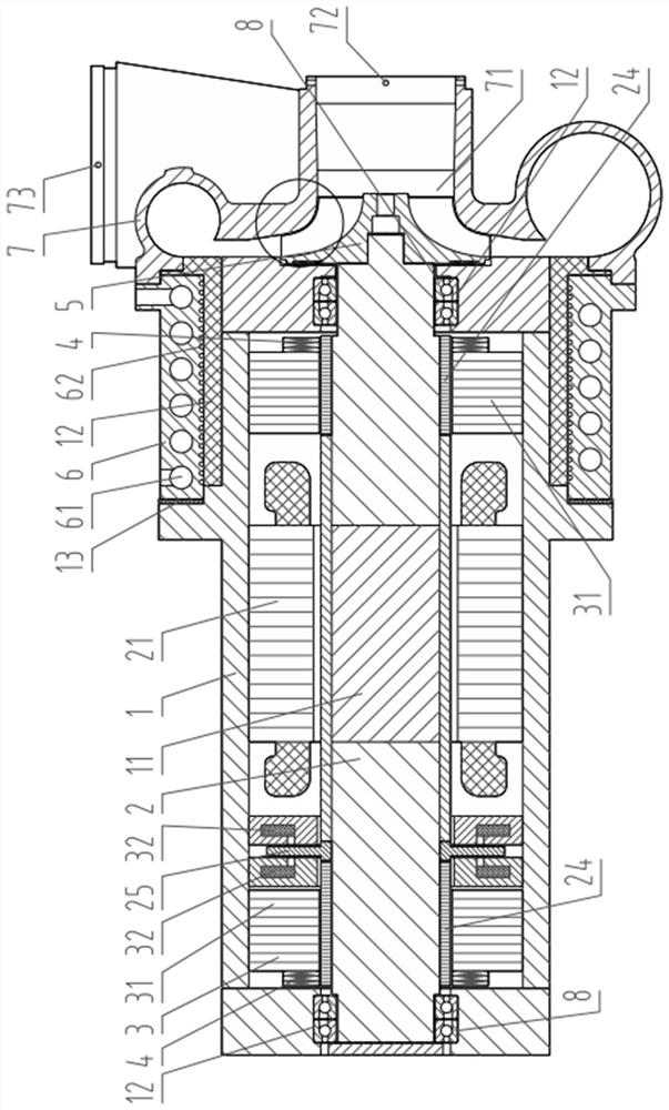 Magnetic suspension blower with adjustable blade tip clearance and debugging method