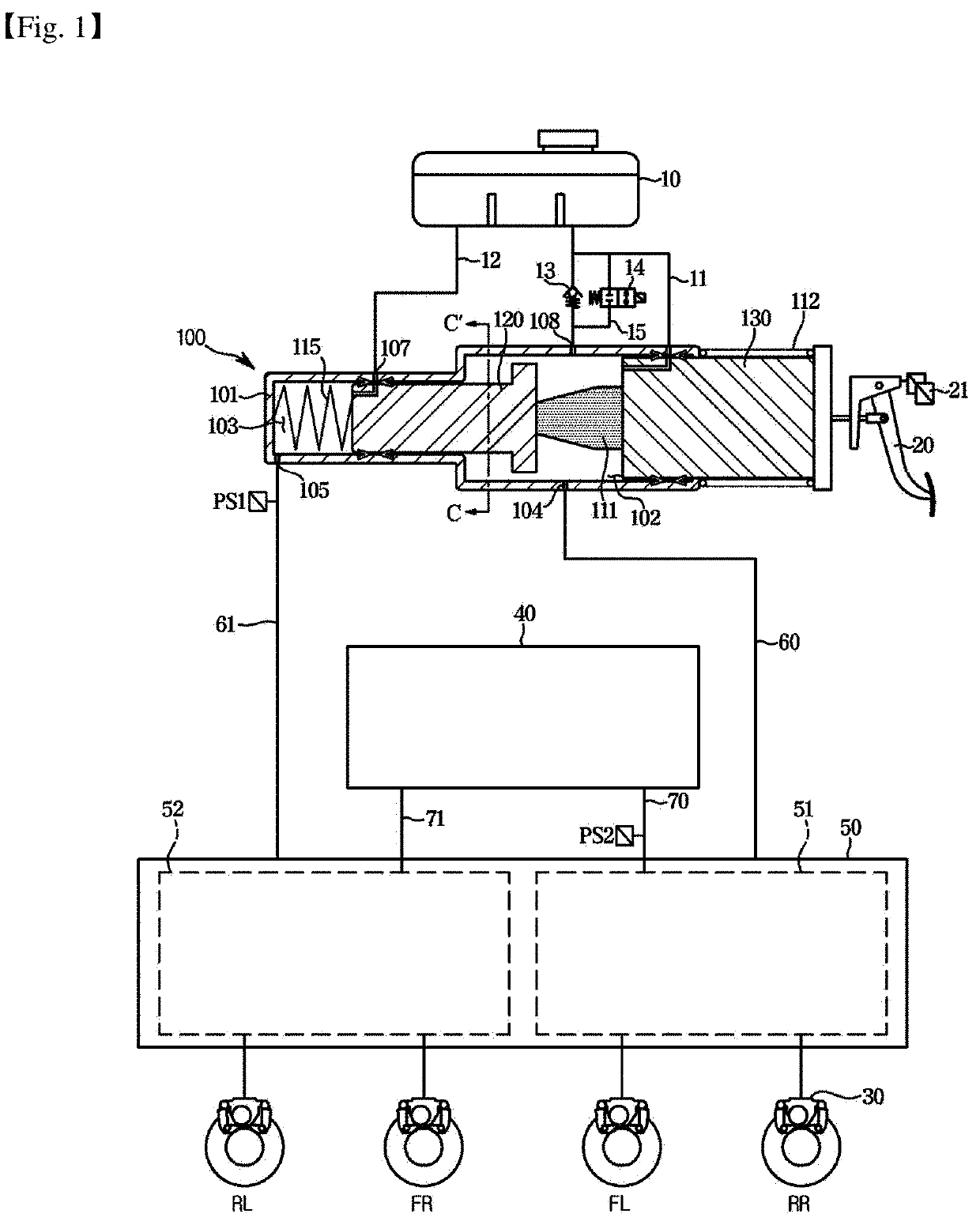 Master cylinder and electronic brake system comprising same