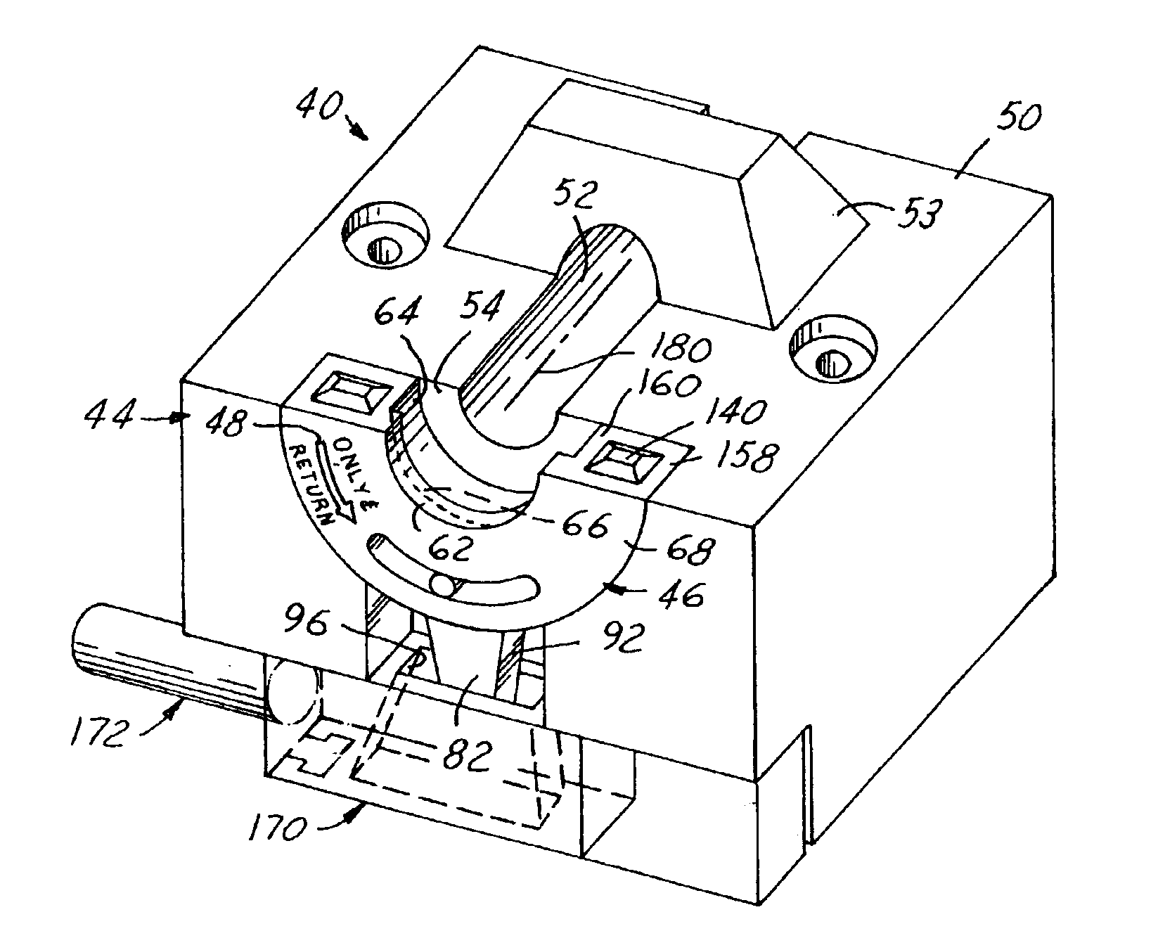 Method and apparatus for eliminating a parting line witness mark from a molded part