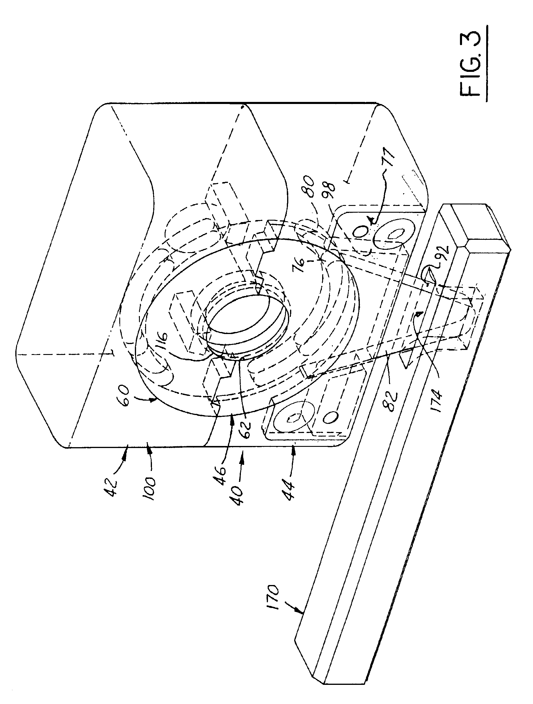 Method and apparatus for eliminating a parting line witness mark from a molded part