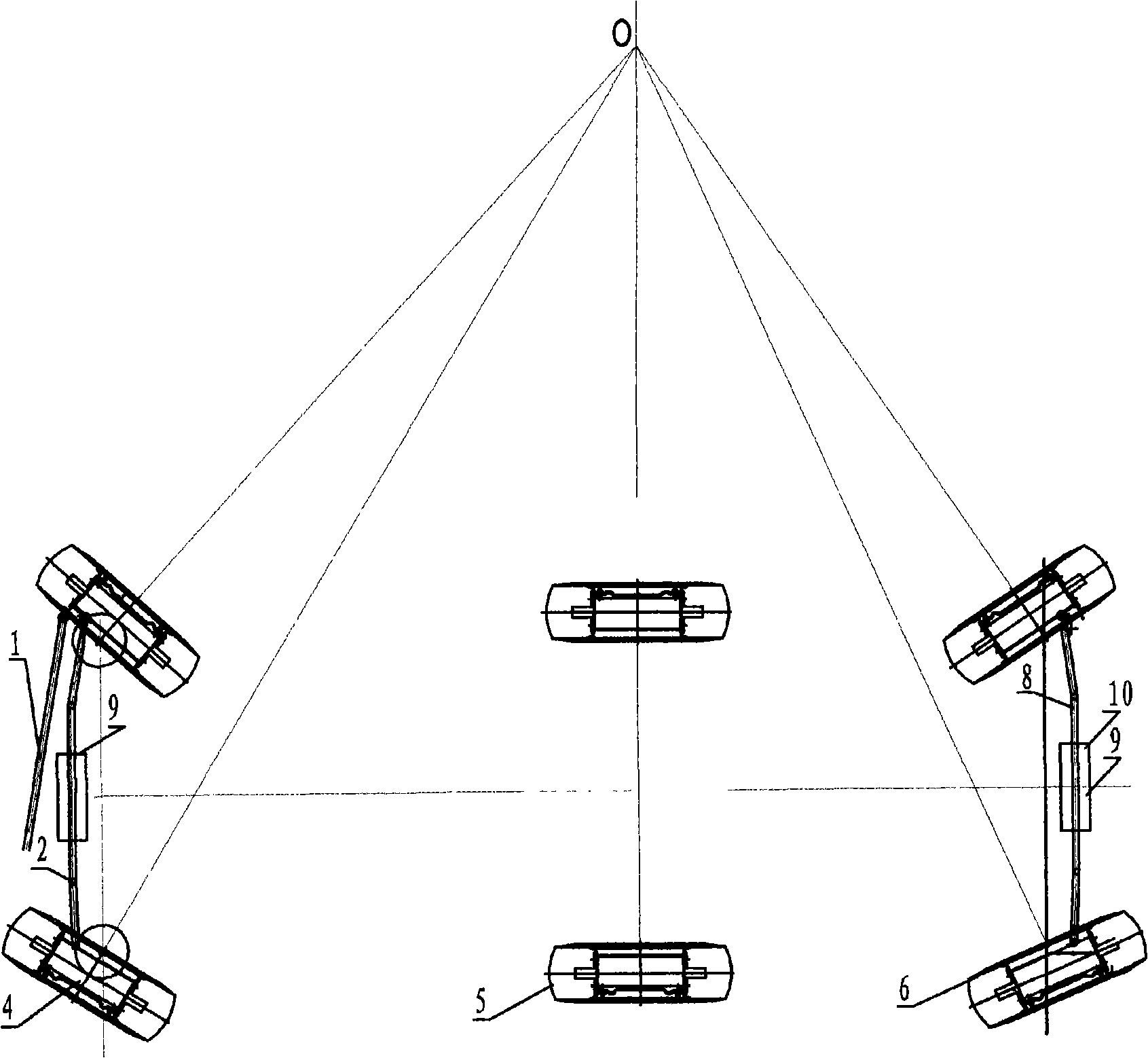 Numerical control hydraulic transmission multi-axle steering system