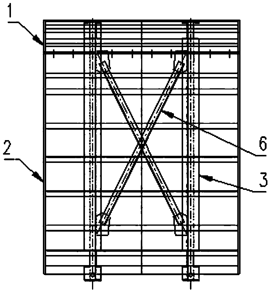 Vertical-horizontal overall-sliding type side mold of fulcrum-few support