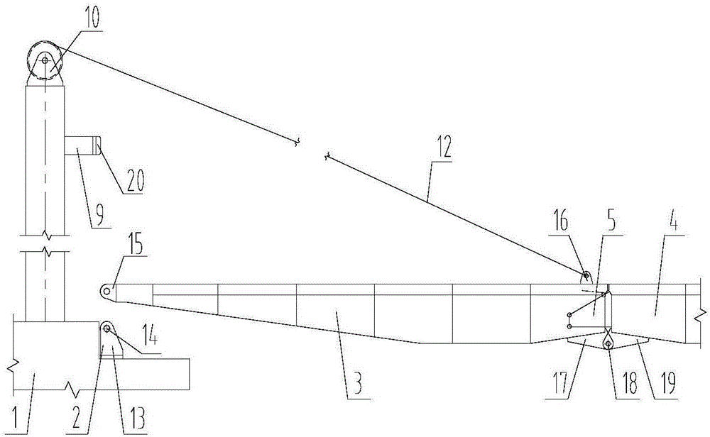 Vertically-pivoted folded movable bridge and using method