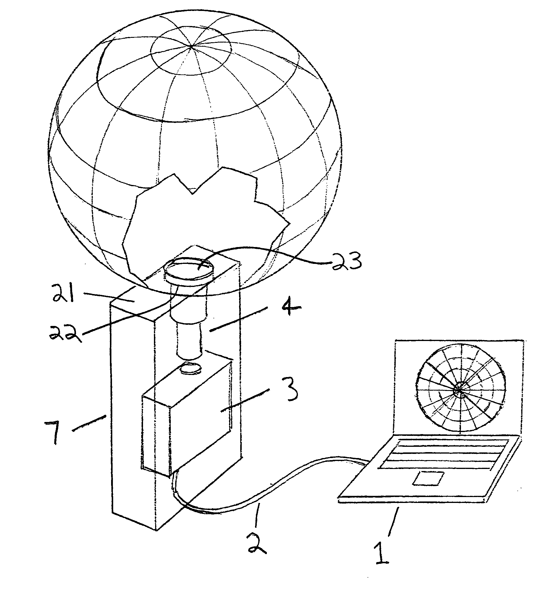 Display system having a three-dimensional convex display surface