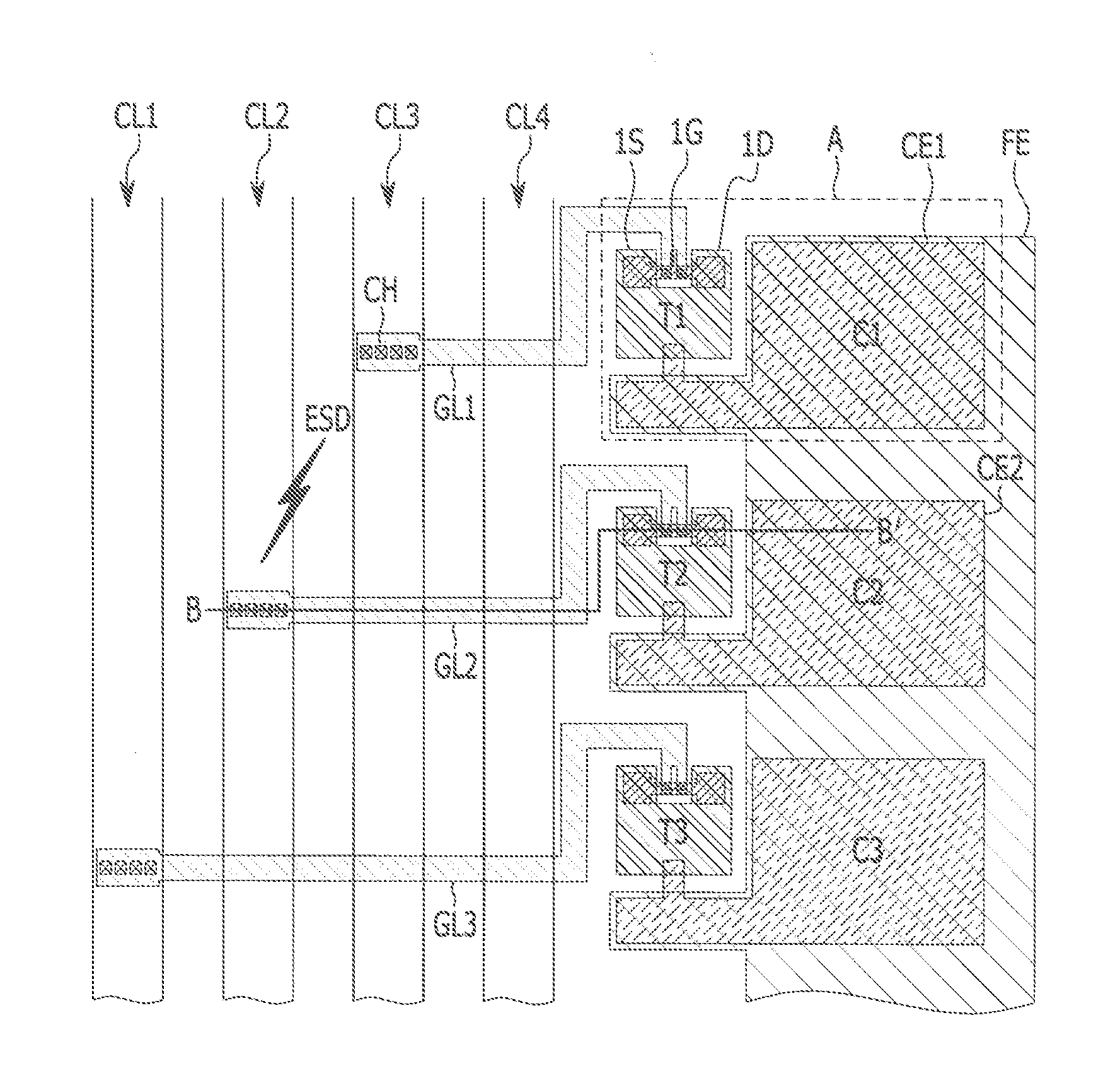 Circuit for preventing static electricity and display device having the same