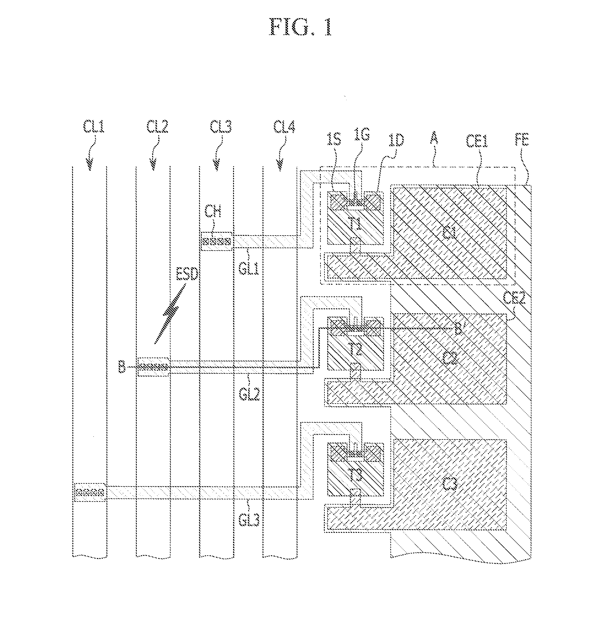 Circuit for preventing static electricity and display device having the same