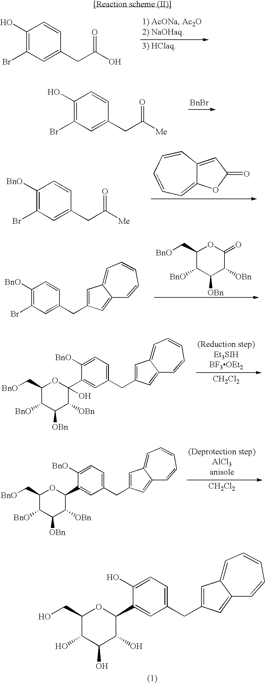 Process for Production of Azulene Derivatives and Intermediates for the Synthesis of the Same