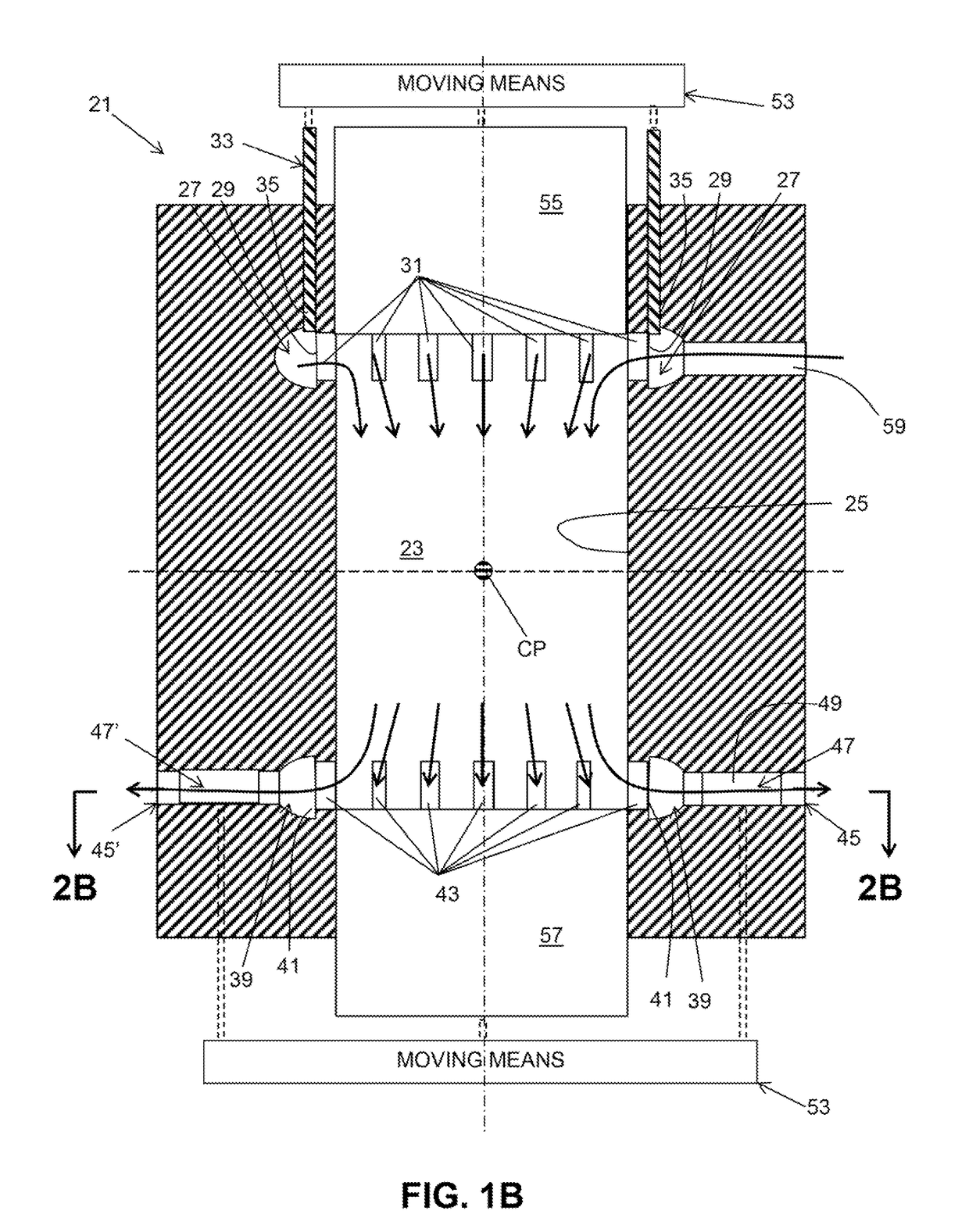 Uniflow engine with intake and/or exhaust valves