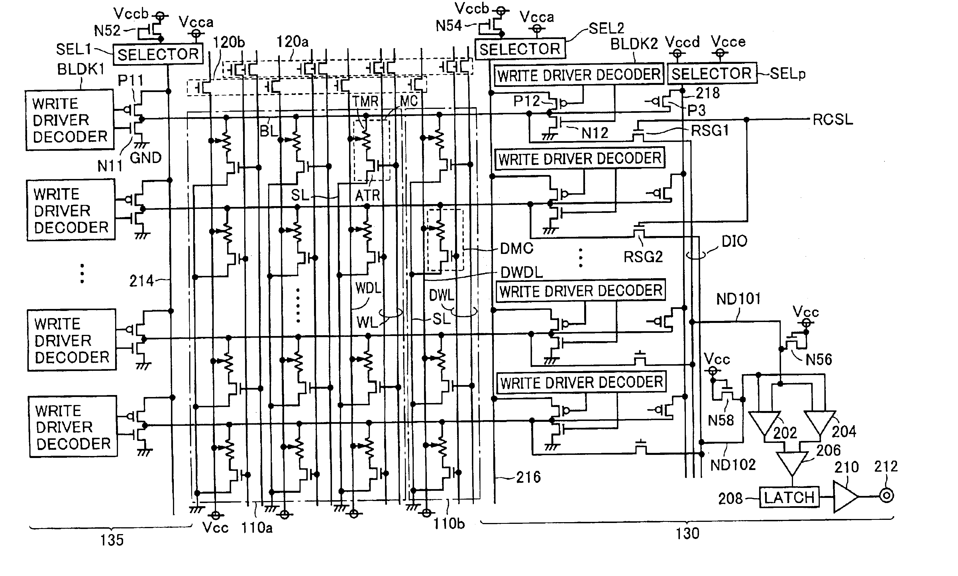 Current drive circuit avoiding effect of voltage drop caused by load and semiconductor memory device equipped therewith