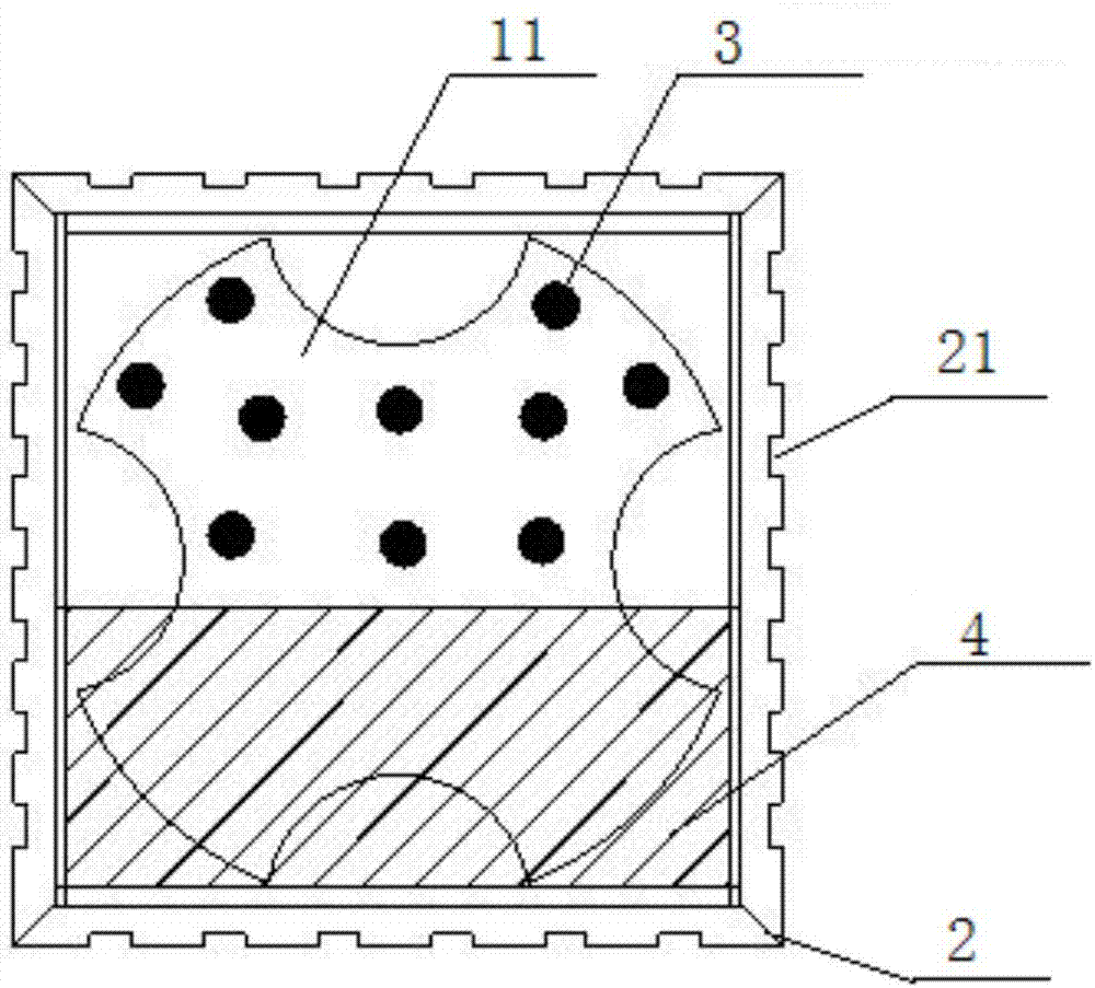 Rectangular impact drill bit for declined rock groove segment during diaphragm wall construction and construction method