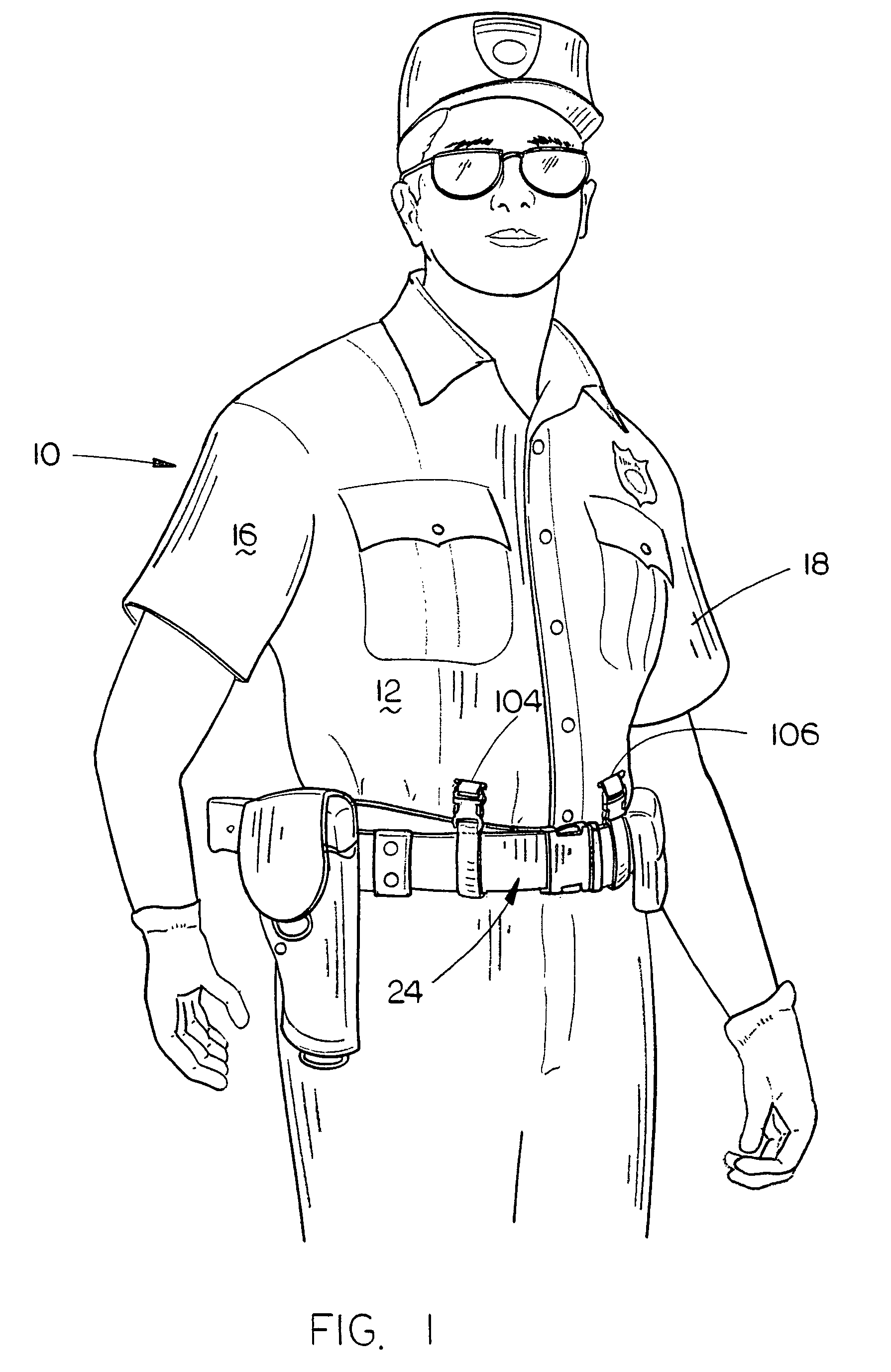 Peace officer's shirt and suspender set for supporting a duty belt