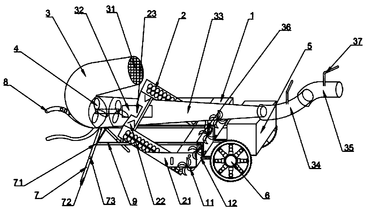 Soil spraying type fire extinguishing device